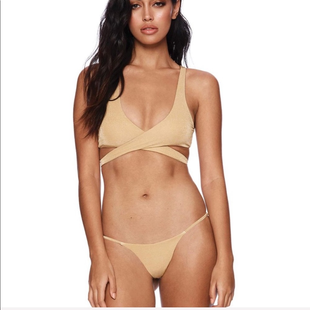 Beach Bunny gold bikini bottom